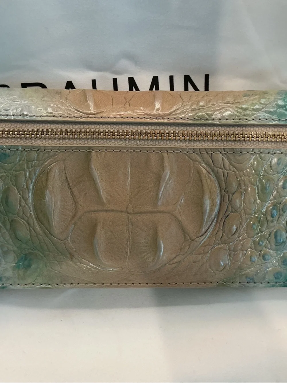 Brahmin Carrie Crossbody & Matching Ady Wallet in Ocean Ombre - EUC - Picture 9 of 11